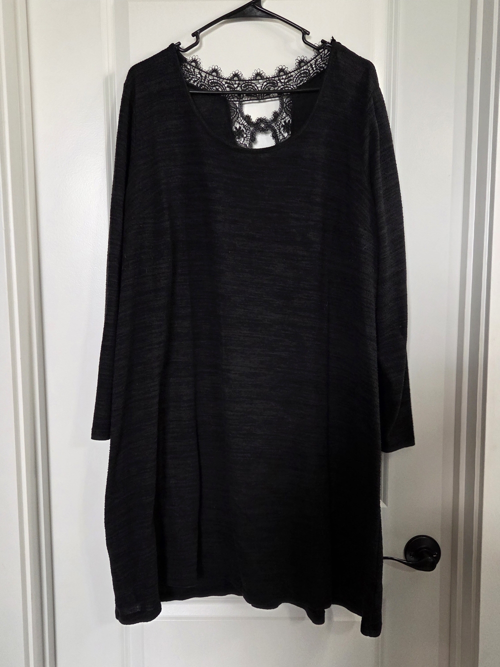 Maurices Black Long Sleeve Dress with Lace Back Detail